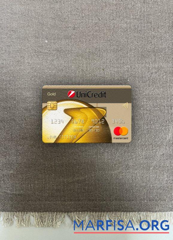 Blank Romania UniCredit Bank mastercard gold photolook front example